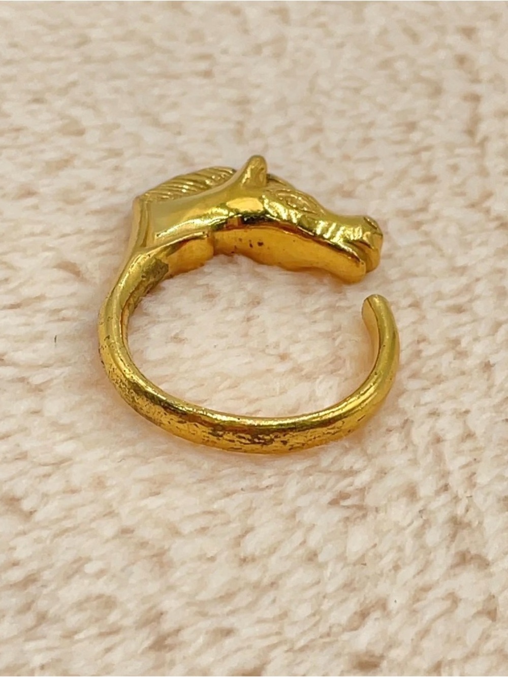 Hermès Cheval Horse Head Open Ring Gold Vintage France - Picture 2 of 8